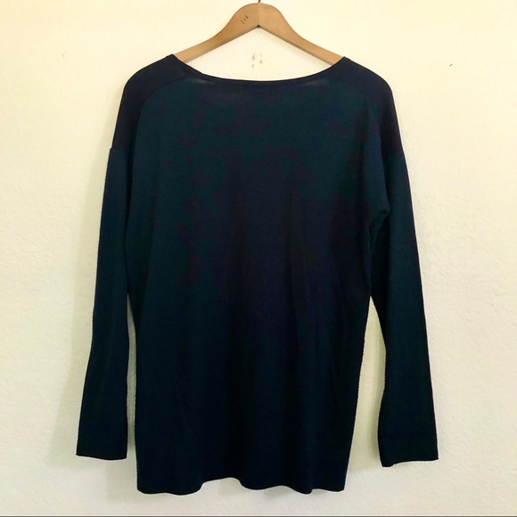 Loft mixed media top, navy - Picture 2 of 3